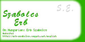 szabolcs erb business card